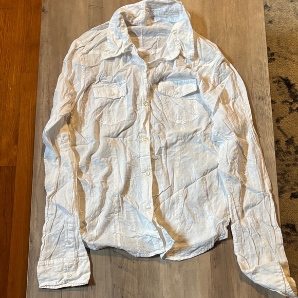 American Eagle Outfitters White juniors Button Down Shirt - Picture 1 of 1